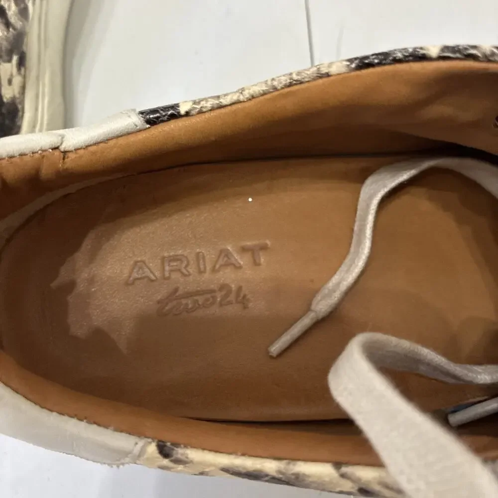 ARIAT Leather Snakeskin Sneakers Women’s 8 Western Shoes Two24 Python Rodeo RARE